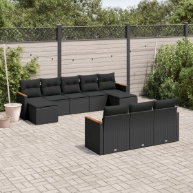 Gartensofa-Set 10-teilig mit schwarzen synthetischen Rattankissen von , Gartensets - Ref: Foro24-3226412, Preis: 587,79 €, Ra...