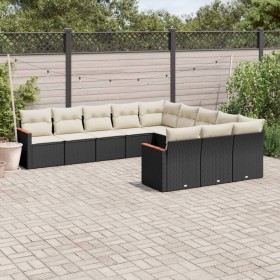 11-teiliges Gartensofa-Set und schwarze synthetische Rattankissen von , Gartensets - Ref: Foro24-3226427, Preis: 702,13 €, Ra...