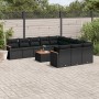 Garden sofa set 12 pieces with black synthetic rattan cushions by , Garden sets - Ref: Foro24-3226433, Price: 714,03 €, Disco...