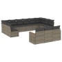 Gartensofa-Set mit Kissen, 13-teilig, graues synthetisches Rattan von , Gartensets - Ref: Foro24-3226459, Preis: 887,47 €, Ra...