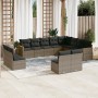 12-teiliges Gartensofa-Set mit grauen synthetischen Rattankissen von , Gartensets - Ref: Foro24-3226473, Preis: 758,91 €, Rab...