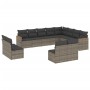 12-teiliges Gartensofa-Set mit grauen synthetischen Rattankissen von , Gartensets - Ref: Foro24-3226473, Preis: 758,91 €, Rab...