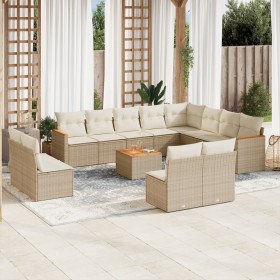 Set sofás de jardín con cojines 13 pzas ratán sintético beige de , Conjuntos de jardín - Ref: Foro24-3226478, Precio: 1,00 €,...