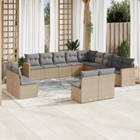 Gartensofa-Set mit beigem Kissenmix, 13-teilig, PE-Rattan von , Gartensets - Ref: Foro24-3226486, Preis: 879,59 €, Rabatt: %