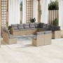 Gartensofa-Set mit beigem Kissenmix, 13-teilig, PE-Rattan von , Gartensets - Ref: Foro24-3226486, Preis: 868,94 €, Rabatt: %