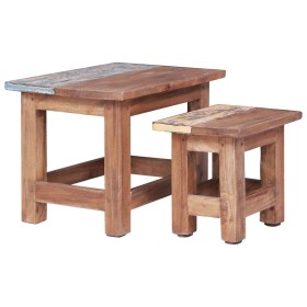 Stackable tables 2 units recycled solid table by vidaXL, Side tables - Ref: Foro24-283922, Price: 60,44 €, Discount: %