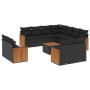 Gartensofa-Set 12-teilig mit schwarzen synthetischen Rattankissen von , Gartensets - Ref: Foro24-3226503, Preis: 768,92 €, Ra...