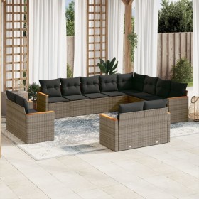 12-teiliges Gartensofa-Set mit grauen synthetischen Rattankissen von , Gartensets - Ref: Foro24-3226515, Preis: 905,56 €, Rab...