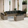 12-teiliges Gartensofa-Set mit grauen synthetischen Rattankissen von , Gartensets - Ref: Foro24-3226515, Preis: 880,35 €, Rab...