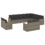 12-teiliges Gartensofa-Set mit grauen synthetischen Rattankissen von , Gartensets - Ref: Foro24-3226515, Preis: 880,35 €, Rab...