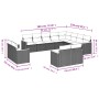 12-teiliges Gartensofa-Set mit grauen synthetischen Rattankissen von , Gartensets - Ref: Foro24-3226515, Preis: 880,35 €, Rab...