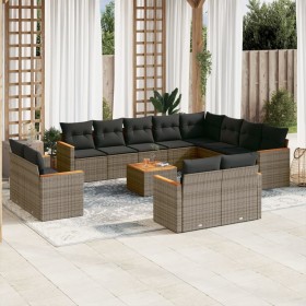 Gartensofa-Set mit Kissen, 13-teilig, graues synthetisches Rattan von , Gartensets - Ref: Foro24-3226522, Preis: 951,13 €, Ra...