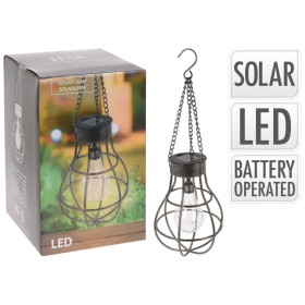 ProGarden Lámpara solar con forma de bombilla metal con 10 LED de ProGarden, Iluminación de exterior - Ref: Foro24-436189, Pr...