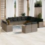 Gartensofa-Set mit Kissen, 13-teilig, graues synthetisches Rattan von , Gartensets - Ref: Foro24-3226529, Preis: 920,88 €, Ra...