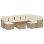 Gartensofa-Set mit beigen Kissen, 10-teilig, synthetisches Rattan von , Gartensets - Ref: Foro24-3226548, Preis: 736,38 €, Ra...