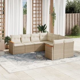 Juego de sofás de jardín con cojines beige 8 pzas ratán PE de , Conjuntos de jardín - Ref: Foro24-3226555, Precio: 620,96 €, ...