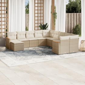 11-teiliges Gartensofa-Set mit beigen synthetischen Rattankissen von , Gartensets - Ref: Foro24-3226569, Preis: 804,99 €, Rab...