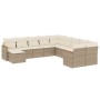 Set de sofás de jardín 11pzas con cojines ratán sintético beige de , Conjuntos de jardín - Ref: Foro24-3226569, Precio: 804,9...