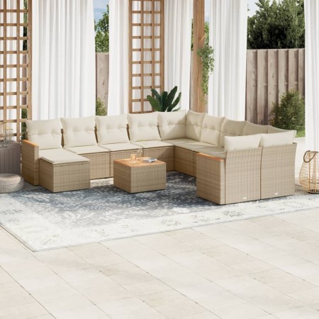 12-teiliges Gartensofa-Set und braune synthetische Rattankissen von , Gartensets - Ref: Foro24-3226576, Preis: 857,99 €, Raba...