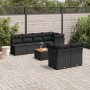 Gartensofa- und Kissenset 8-teilig aus schwarzem synthetischem Rattan von , Gartensets - Ref: Foro24-3255845, Preis: 546,81 €...