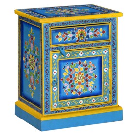 Hand painted solid turquoise mango wood nightstand by vidaXL, Nightstands - Ref: Foro24-244834, Price: 119,23 €, Discount: %