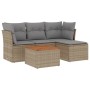 Gartensofa-Set mit beigem Kissenmix, 5-teilig aus PE-Rattan von , Gartensets - Ref: Foro24-3255940, Preis: 316,49 €, Rabatt: %