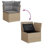 Gartensofa-Set mit beigem Kissenmix, 5-teilig aus PE-Rattan von , Gartensets - Ref: Foro24-3255940, Preis: 316,49 €, Rabatt: %