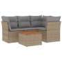 Garden sofa set with beige cushions mix 5 pieces PE rattan by , Garden sets - Ref: Foro24-3255954, Price: 342,85 €, Discount: %