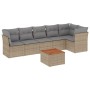 Gartensofa-Set mit beigem Kissenmix, 7-teilig aus PE-Rattan von , Gartensets - Ref: Foro24-3255982, Preis: 457,94 €, Rabatt: %