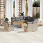 Gartensofa-Set mit beigem Kissenmix, 12 Stück PE-Rattan von , Gartensets - Ref: Foro24-3256038, Preis: 811,99 €, Rabatt: %