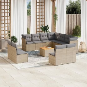 Gartensofa-Set mit beigem Kissenmix, 12 Stück PE-Rattan von , Gartensets - Ref: Foro24-3256038, Preis: 817,27 €, Rabatt: %