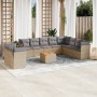 Gartensofa-Set mit beigem Kissenmix, 11-teilig aus PE-Rattan von , Gartensets - Ref: Foro24-3256052, Preis: 755,20 €, Rabatt: %