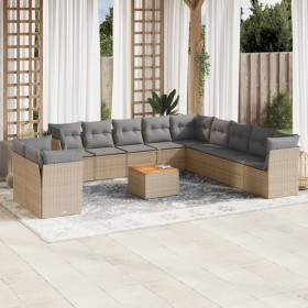 Gartensofa-Set mit beigem Kissenmix, 12 Stück PE-Rattan von , Gartensets - Ref: Foro24-3256059, Preis: 921,34 €, Rabatt: %