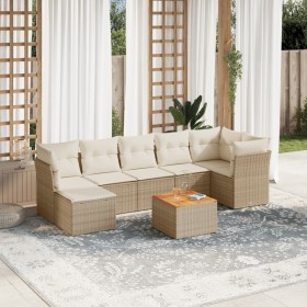 Gartensofa-Set mit beigen Kissen 8 Stück PE-Rattan von , Gartensets - Ref: Foro24-3256086, Preis: 621,93 €, Rabatt: %