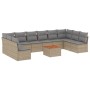 Garden sofa set with beige cushions mix 11 pieces PE rattan by , Garden sets - Ref: Foro24-3256129, Price: 683,99 €, Discount: %