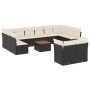 Gartensofa- und Kissenset 13-teilig aus schwarzem synthetischem Rattan von , Gartensets - Ref: Foro24-3256245, Preis: 822,84 ...