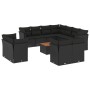 Garden sofa set 12 pieces with black synthetic rattan cushions by , Garden sets - Ref: Foro24-3256272, Price: 909,67 €, Disco...