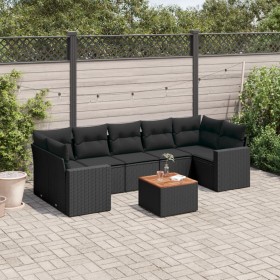 8-teiliges Gartensofa-Set und schwarze synthetische Rattankissen von , Gartensets - Ref: Foro24-3256363, Preis: 531,55 €, Rab...