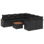 8-teiliges Gartensofa-Set und schwarze synthetische Rattankissen von , Gartensets - Ref: Foro24-3256377, Preis: 597,59 €, Rab...