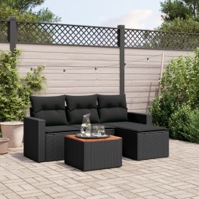 5-teiliges Gartenmöbel-Set und schwarze synthetische Rattankissen von , Gartensets - Ref: Foro24-3256419, Preis: 333,99 €, Ra...