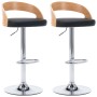 Kitchen stools 2 pcs faux leather and curved wood black by vidaXL, Kitchen stools - Ref: Foro24-283148, Price: 204,42 €, Disc...