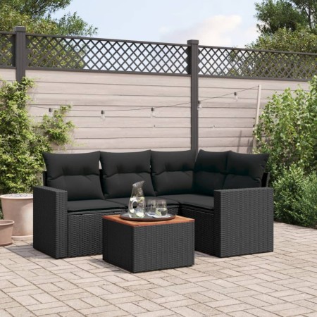 5-teiliges Gartenmöbel-Set und schwarze synthetische Rattankissen von , Gartensets - Ref: Foro24-3256433, Preis: 353,94 €, Ra...