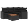 Set de muebles de jardín 5 pzas y cojines ratán sintético negro de , Conjuntos de jardín - Ref: Foro24-3256433, Precio: 346,8...