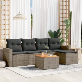 Set de muebles de jardín 6 pzas y cojines ratán sintético gris de , Conjuntos de jardín - Ref: Foro24-3256431, Precio: 389,99...