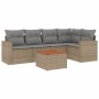 Gartensofa-Set mit beigem Kissenmix, 6-teilig, PE-Rattan von , Gartensets - Ref: Foro24-3256444, Preis: 461,41 €, Rabatt: %