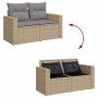 Gartensofa-Set mit beigem Kissenmix, 6-teilig, PE-Rattan von , Gartensets - Ref: Foro24-3256444, Preis: 461,41 €, Rabatt: %