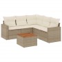 Garden sofa set with cushions 6 pieces beige synthetic rattan by , Garden sets - Ref: Foro24-3256450, Price: 523,60 €, Discou...