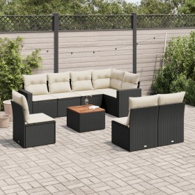 8-teiliges Gartensofa-Set und schwarze synthetische Rattankissen von , Gartensets - Ref: Foro24-3256490, Preis: 528,33 €, Rab...