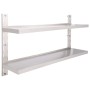 Floating wall shelf 2 levels stainless steel 150x30 cm by vidaXL, Shelves and shelves - Ref: Foro24-51049, Price: 127,15 €, D...