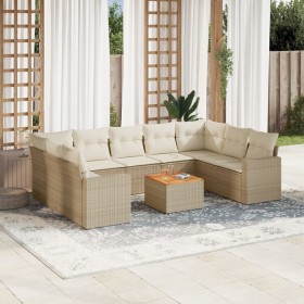 Garden sofa set with beige cushions 10 pieces synthetic rattan by , Garden sets - Ref: Foro24-3256597, Price: 768,99 €, Disco...